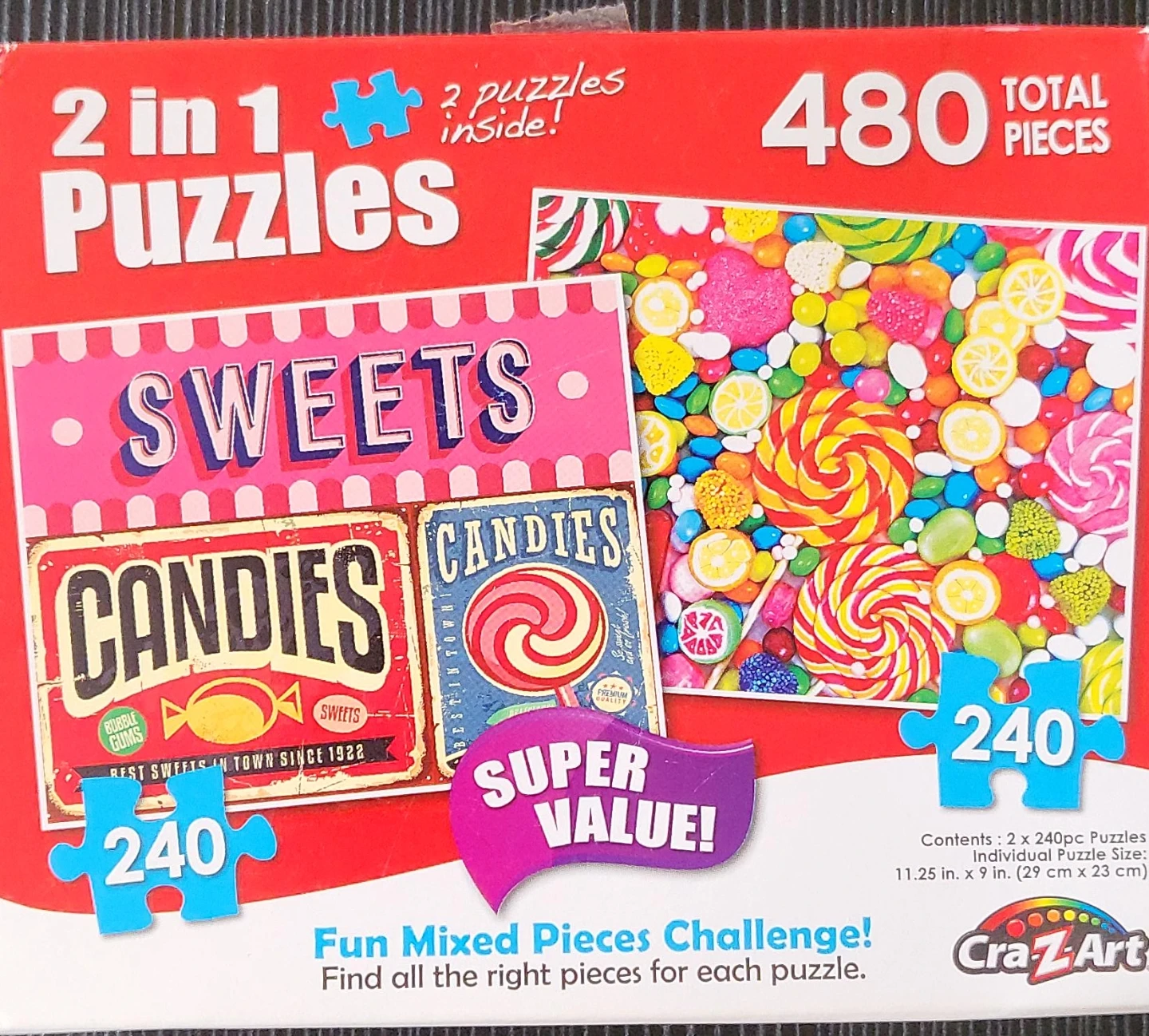 Cra-Z-Art 2-in-1 Puzzles - Candy