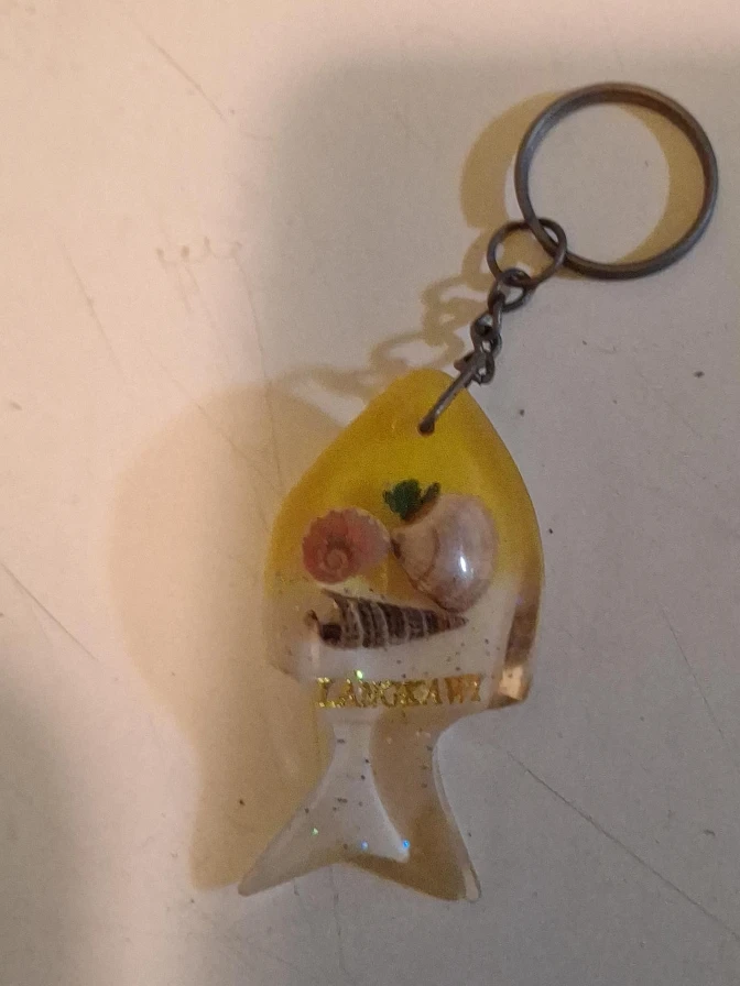 Yellow Fish Seashell Keychain