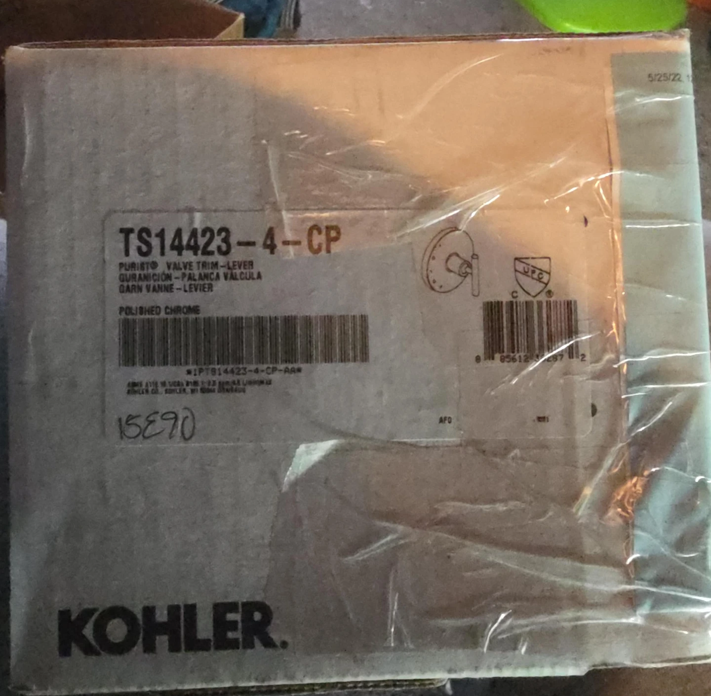 Kohler TS14423-4-CP Purist Valve Trim Lever Polished Chrome - photo 2