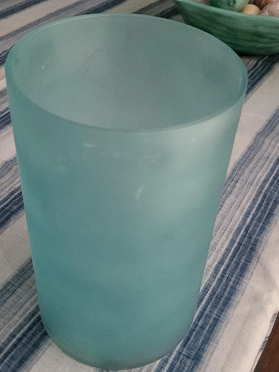 Frosted Blue Glass Vase