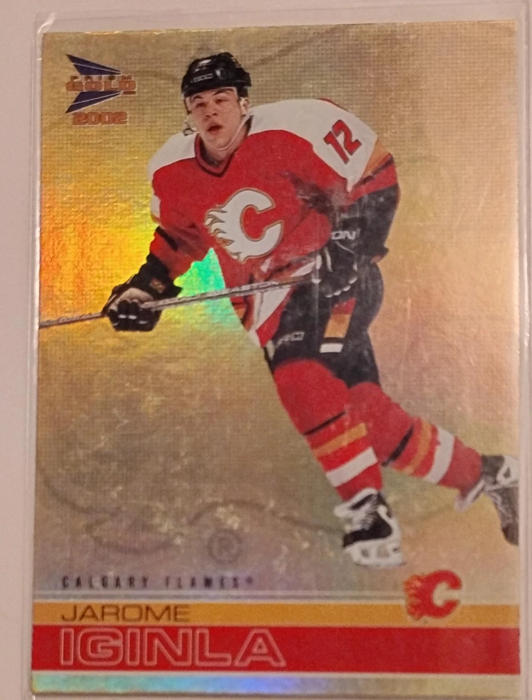 2002 Pacific Prism Jarome Iginla Calgary Flames Hockey Card
