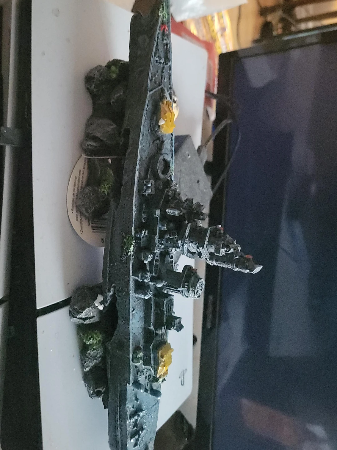 Aquarium Battleship Decoration For Fish Aquarium