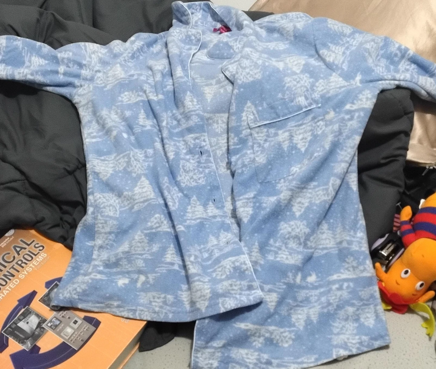 Blue Pyjama Set with Tree Print