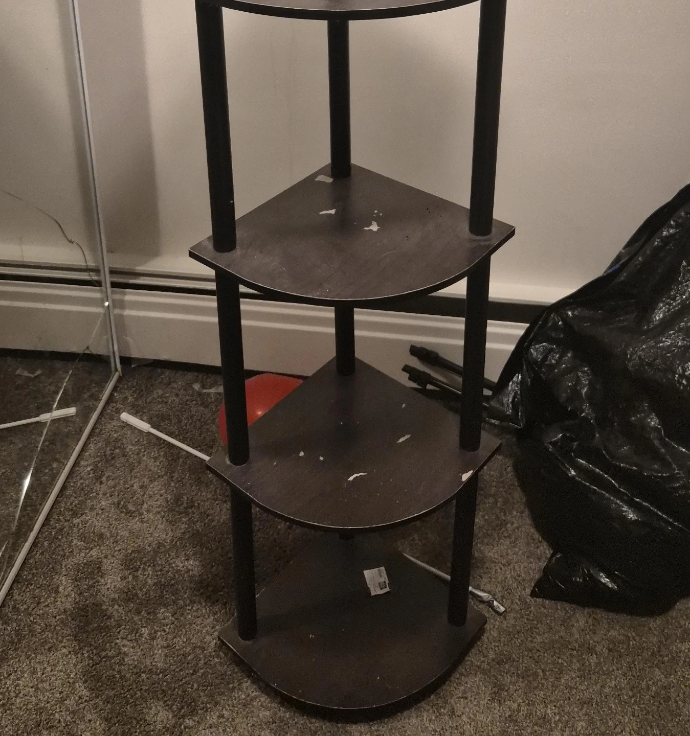Dark Brown Corner Shelf Unit