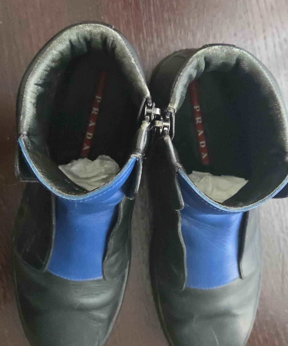 Prada Leather High-Top Sneakers
