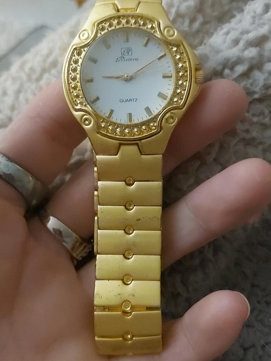 Riviera Quartz Gold Tone Watch