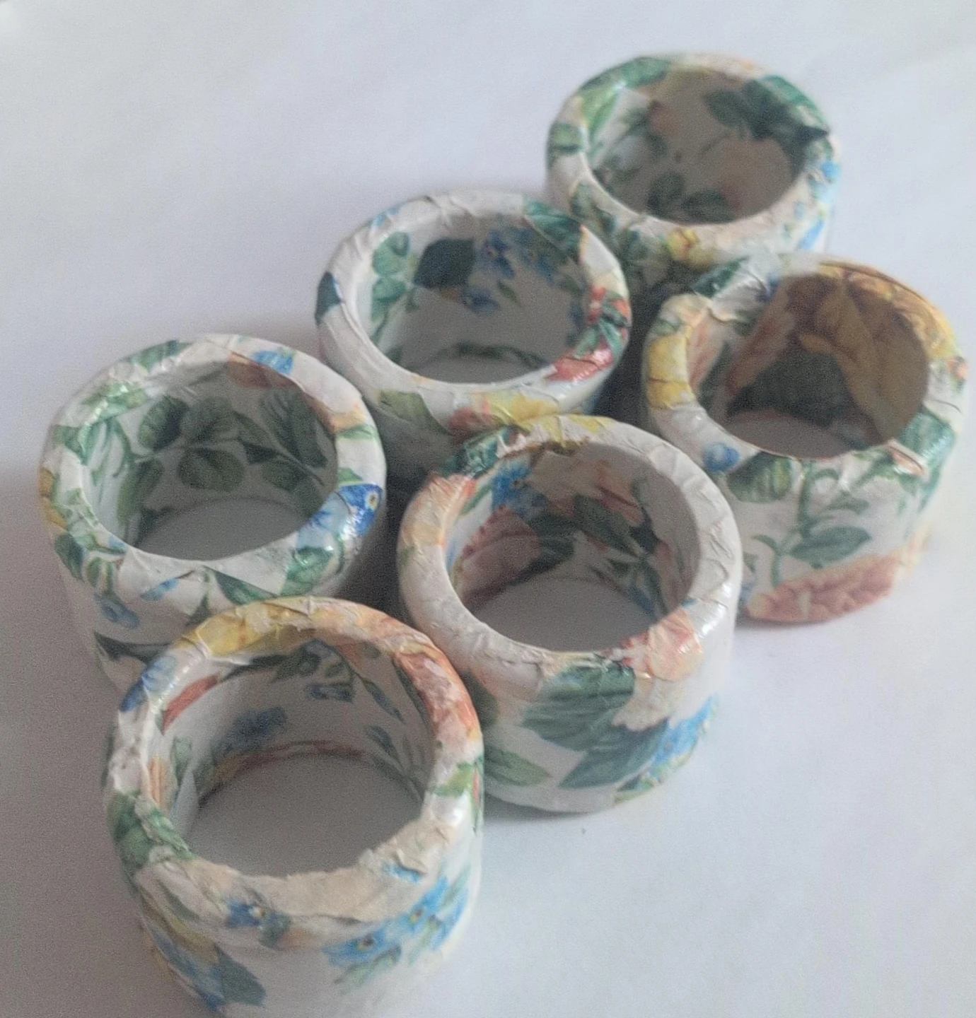 Set of 6 Floral Napkin Rings