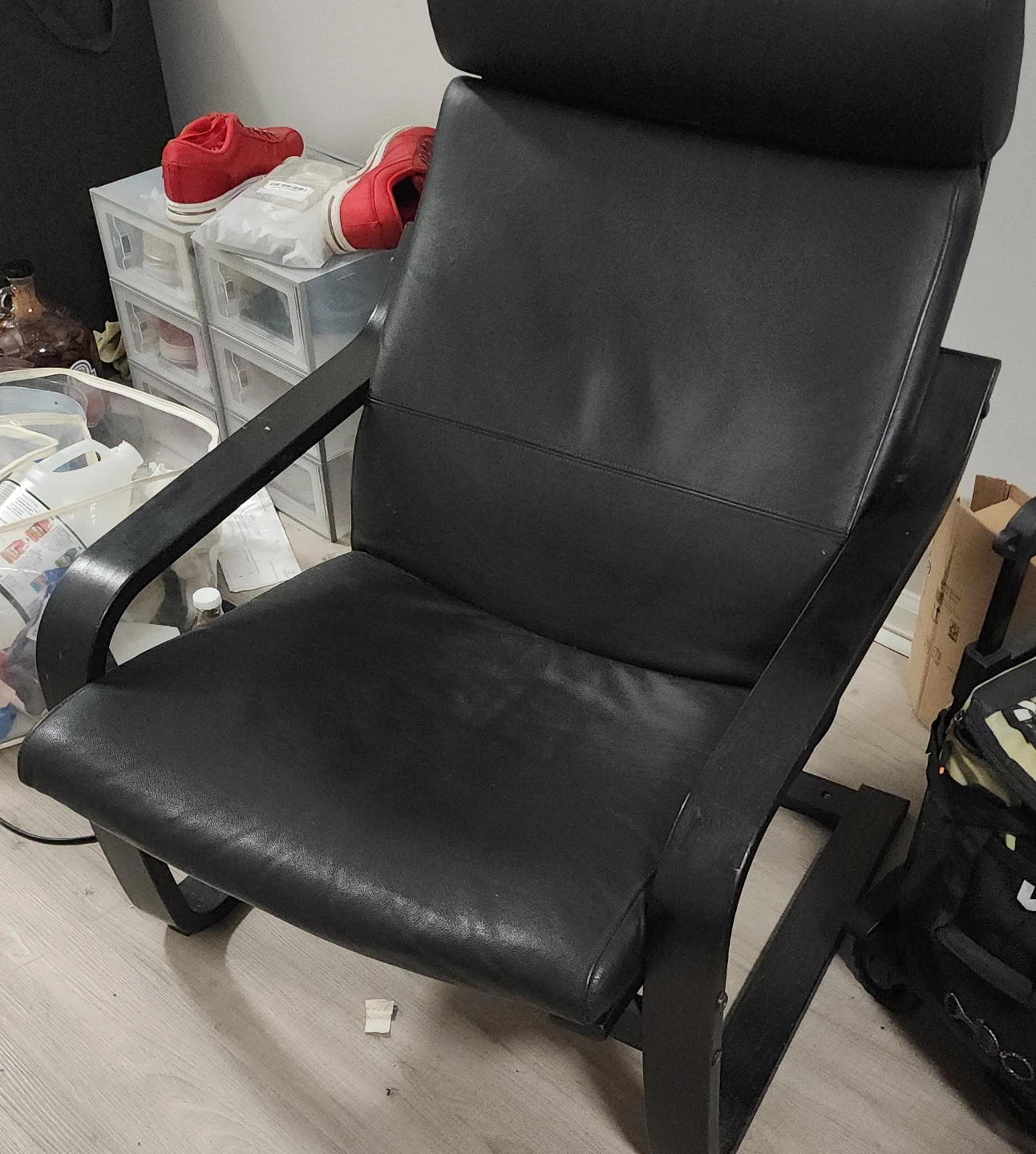 Black Leather Accent Chair