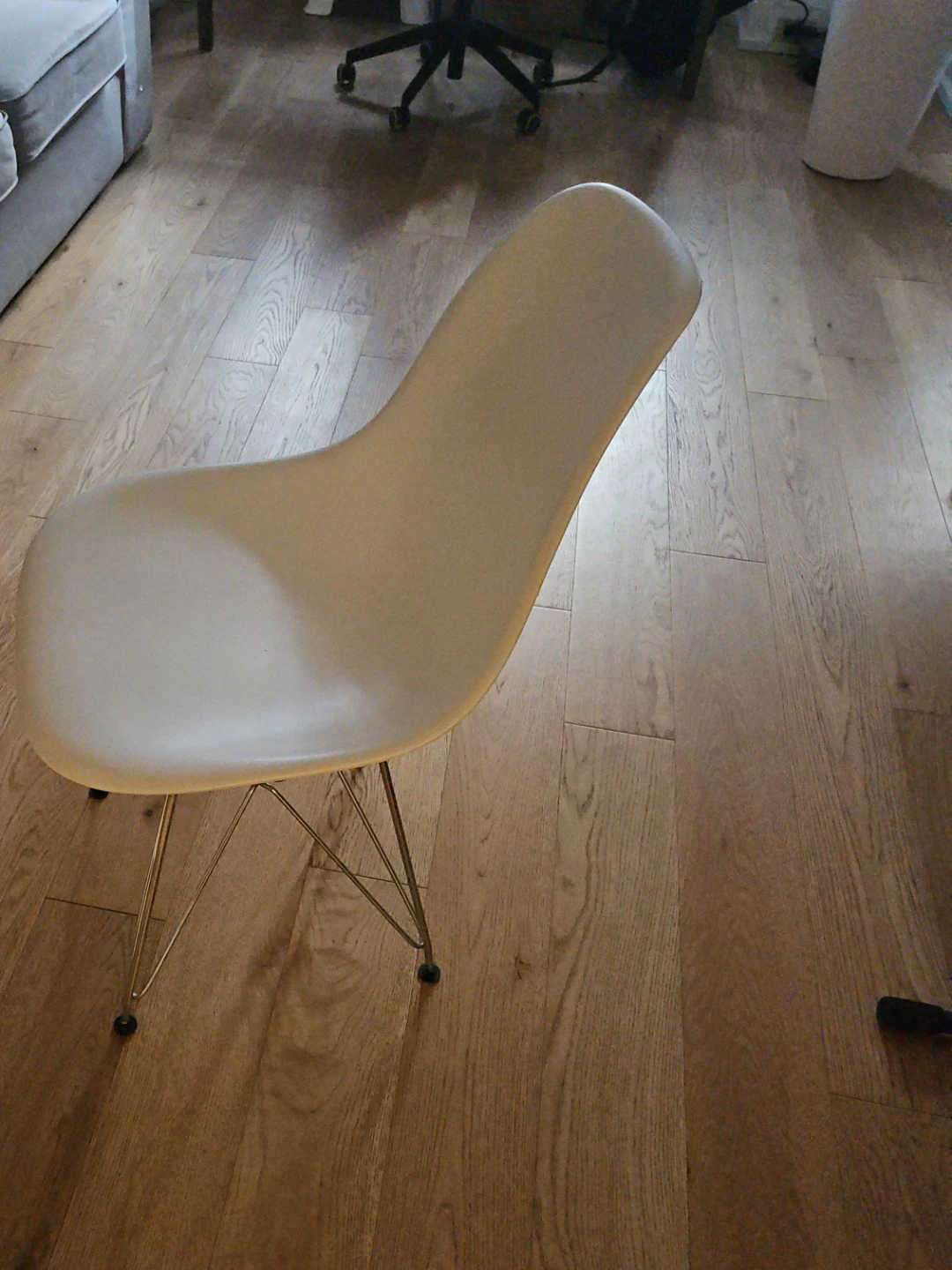 Cream Dining Chair with Metal Legs. Cash only