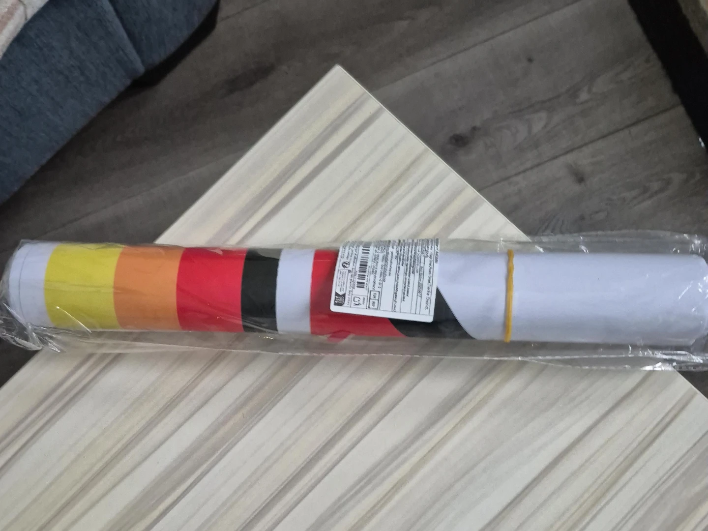 Rolled Banner with Stripes
