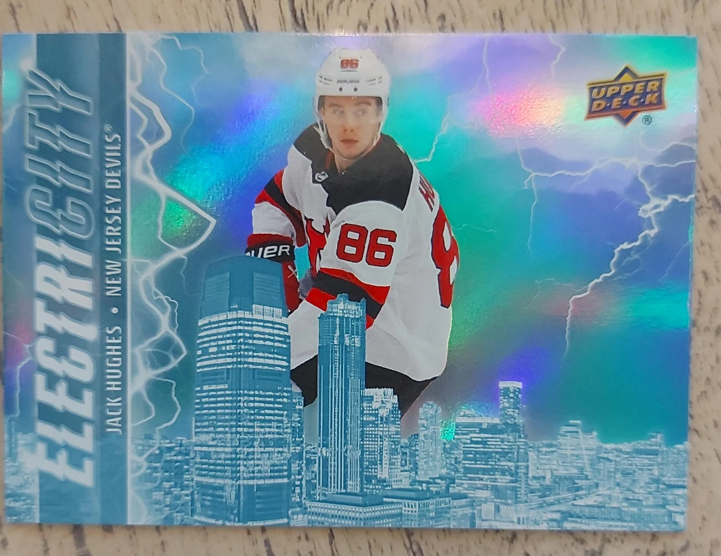 Upper Deck Jack Hughes Electricity Hockey Card