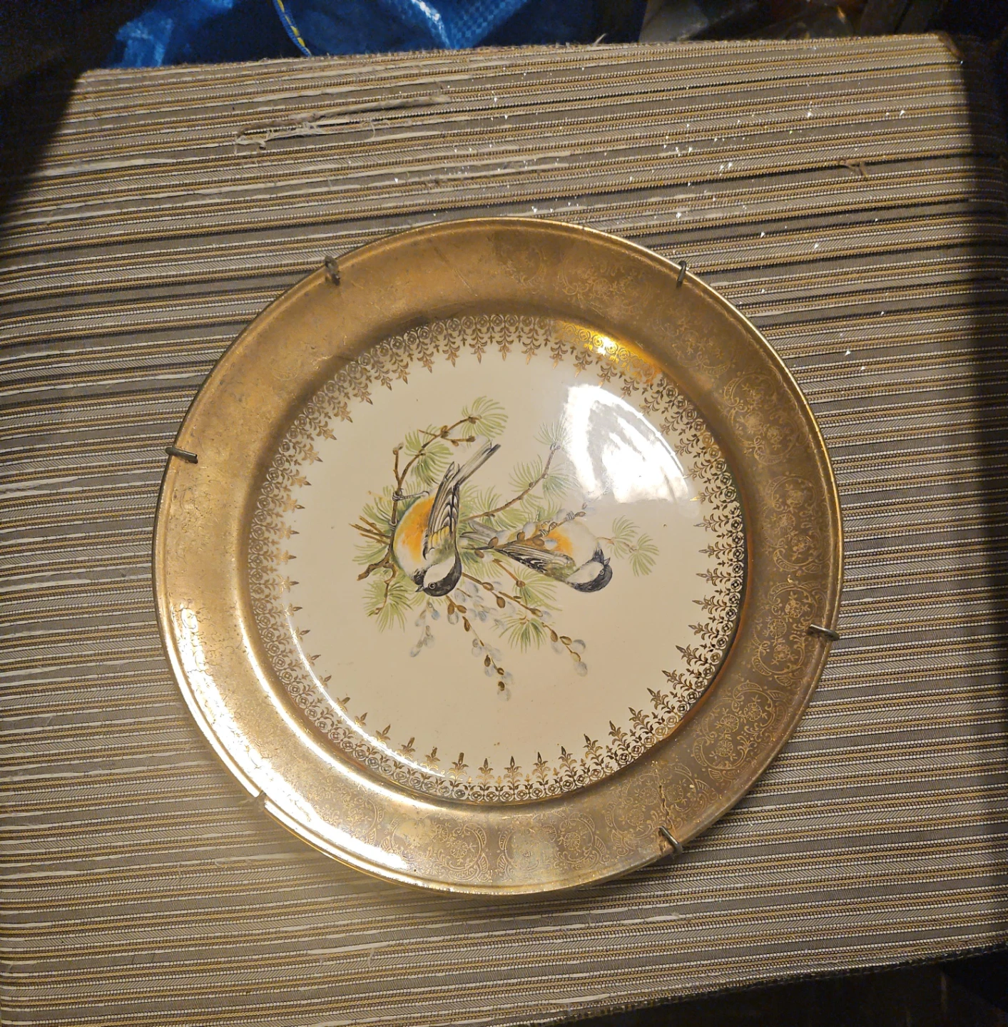 Georgian China Decorative Plate - 22 kt Gold Trim