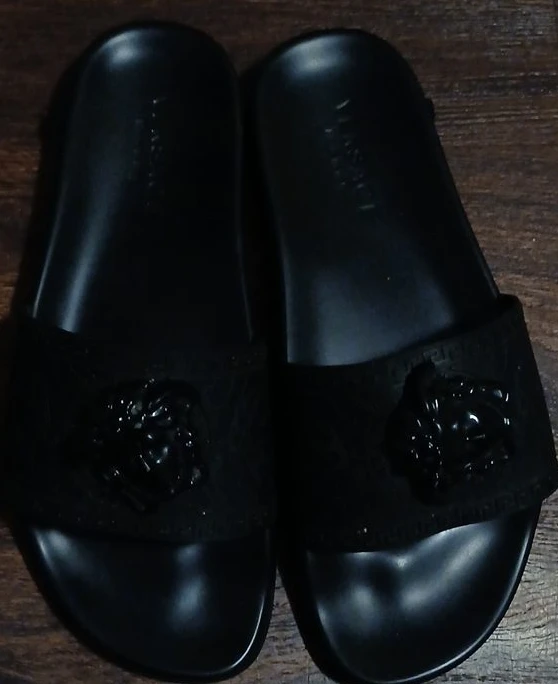 Versace Black Medusa Slides