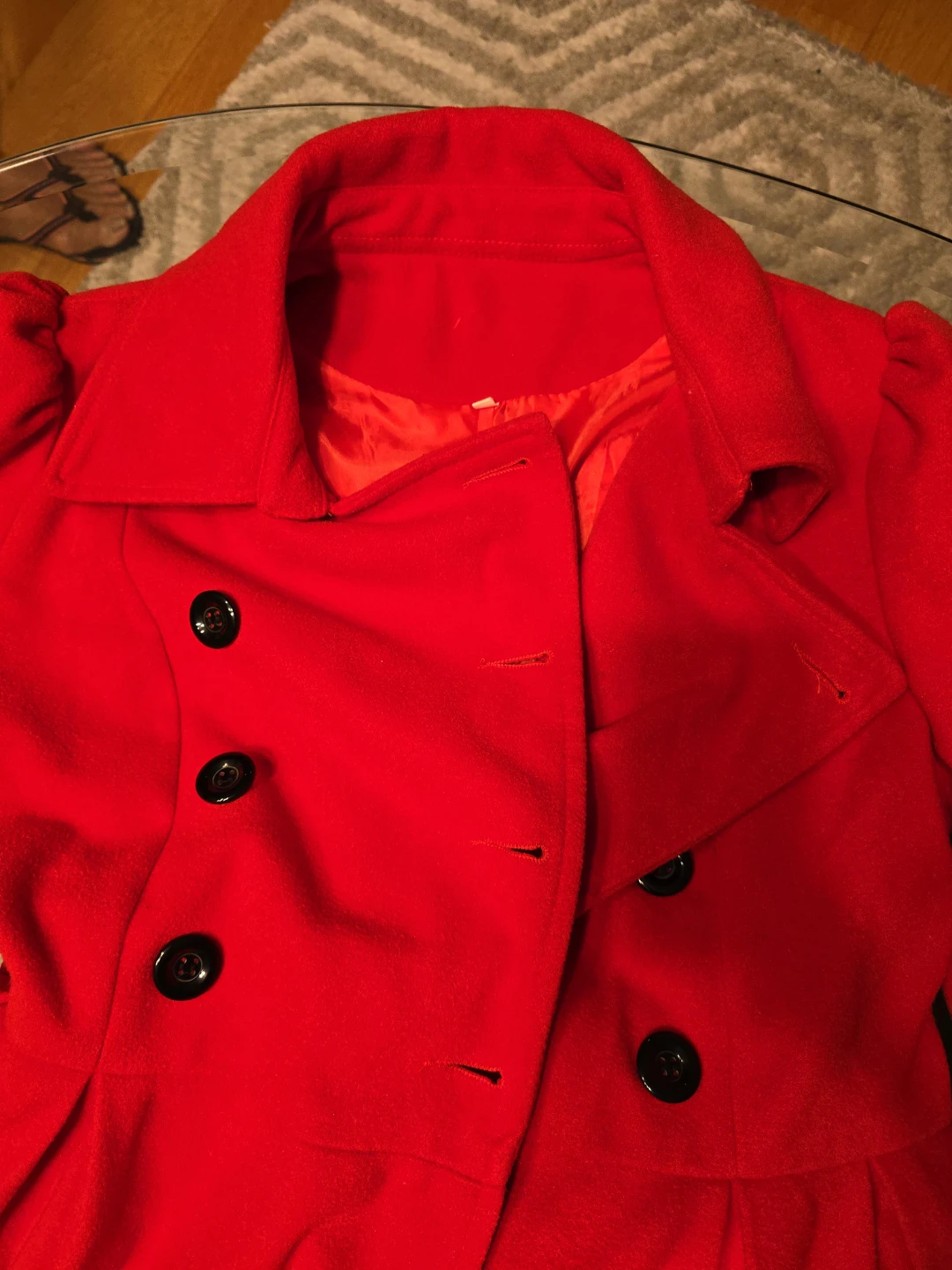 Red Double-Breasted Coat