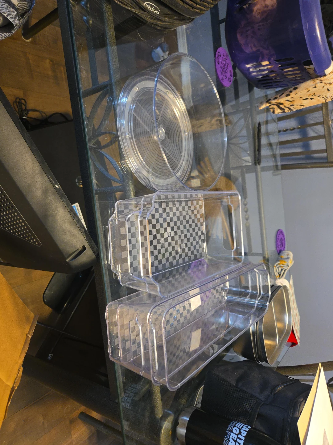 Clear Plastic fridge organizers with Lazy Susan Base - photo 5