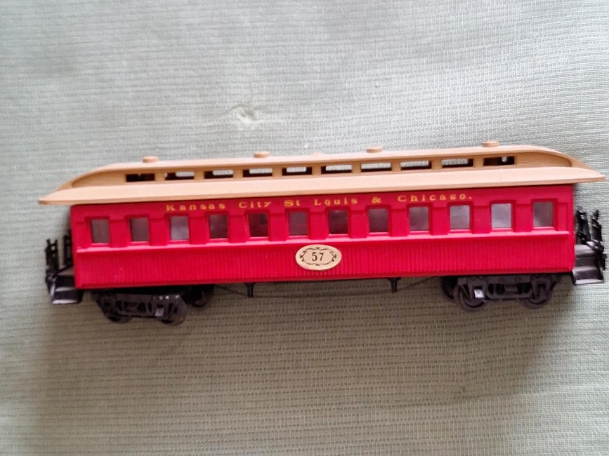 Red Passenger Train Car "Kansas City St. Louis & Chicago" #57