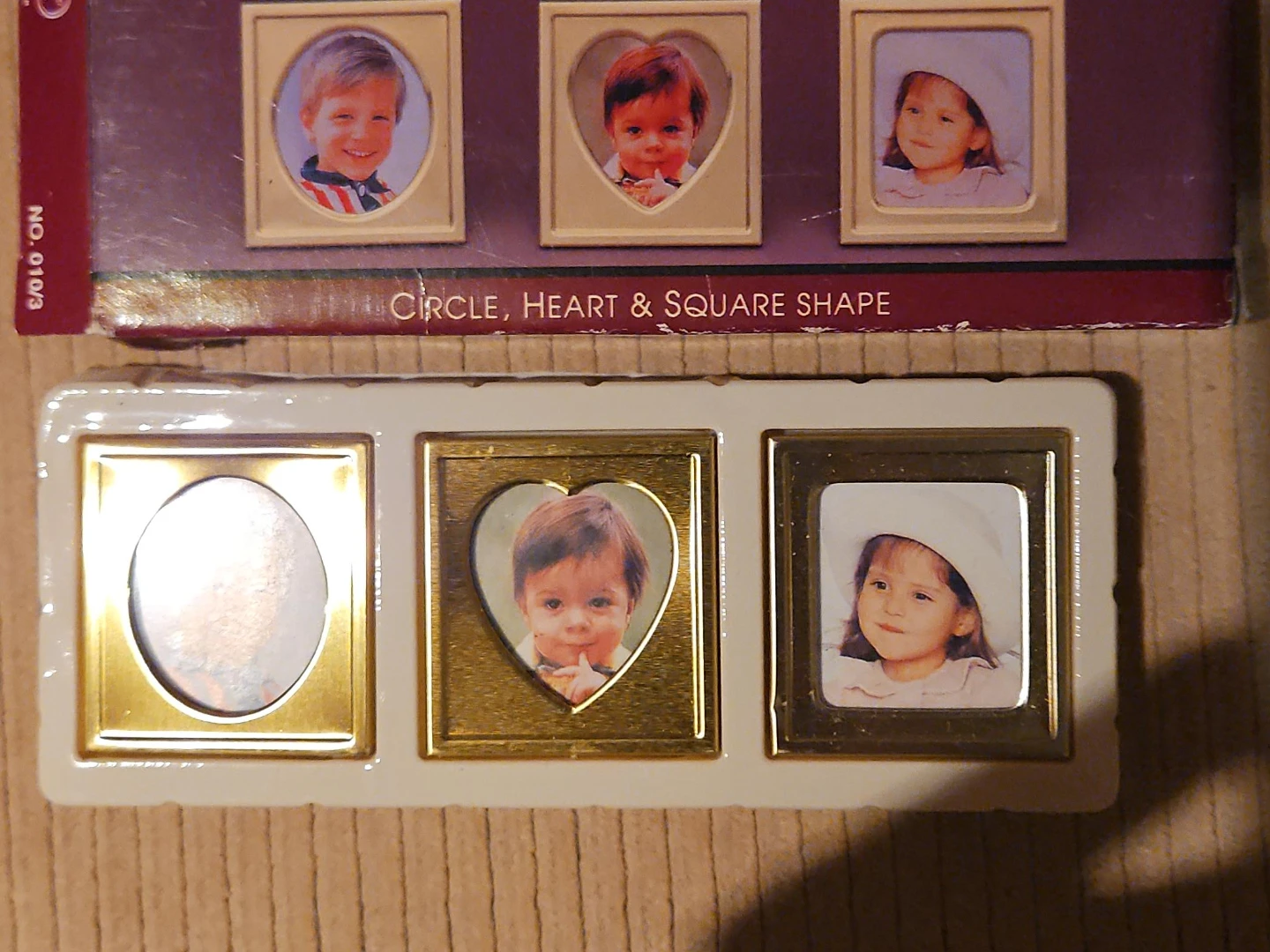 Triple Photo Frame - Circle, Heart & Square