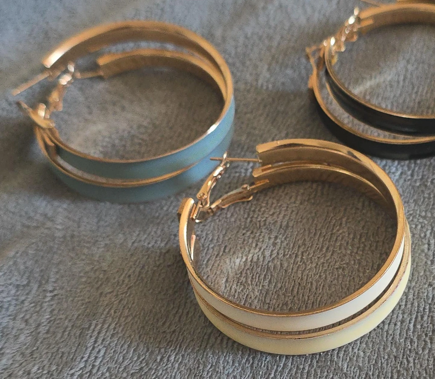 Set of 3 Coloured Hoop Earrings