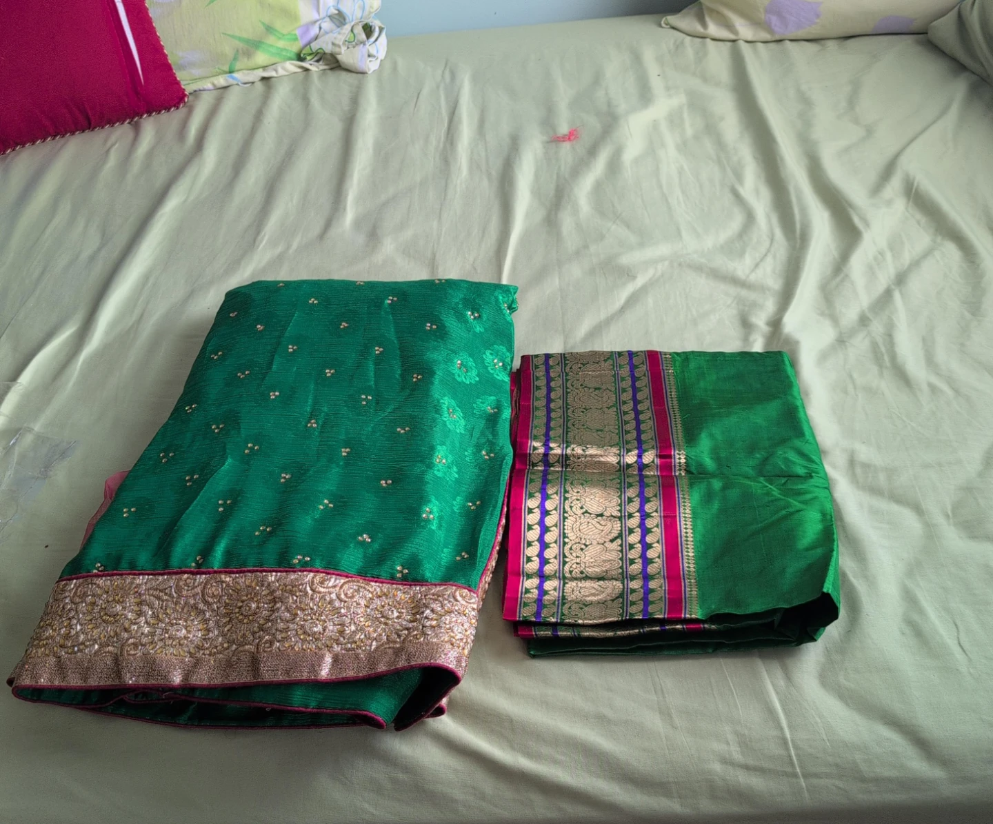 Green Saree with Gold Border $35 each