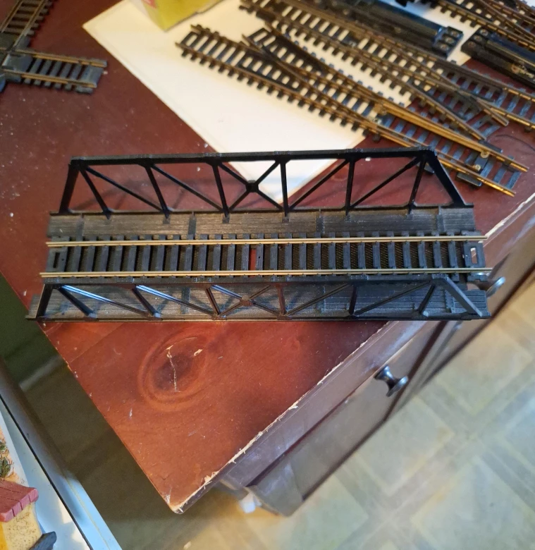 Model Train Bridge and Track Section