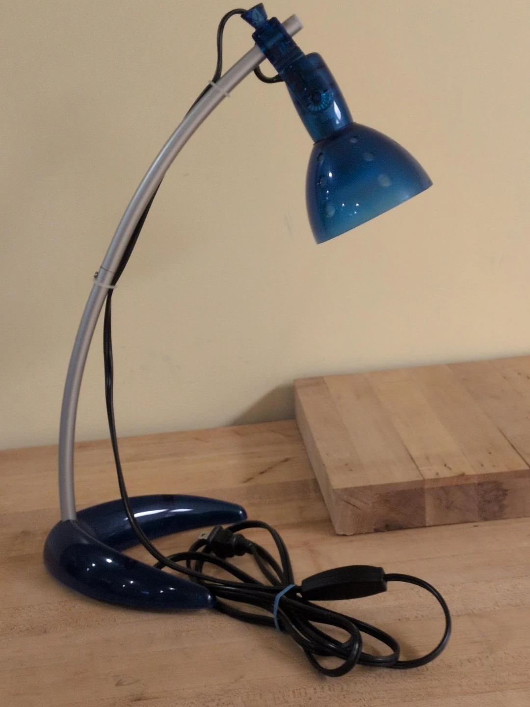 Blue adjustable desk lamp
