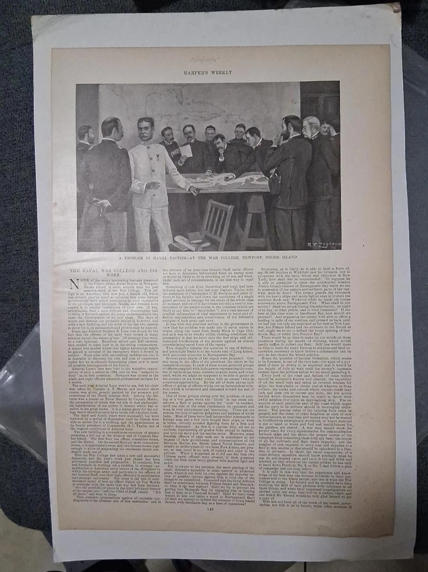 Harper's Weekly Magazine Page - Naval Tactics at War College