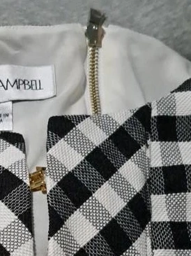 Sara Campbell Black & White Gingham Dress Size 0
