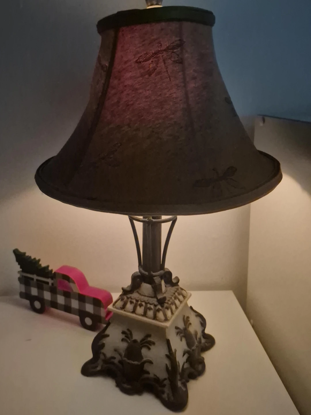 Table Lamp with Dragonfly Shade