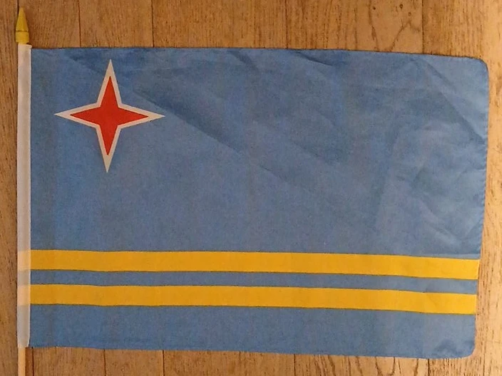 Aruba Flag Handheld Stick Banner