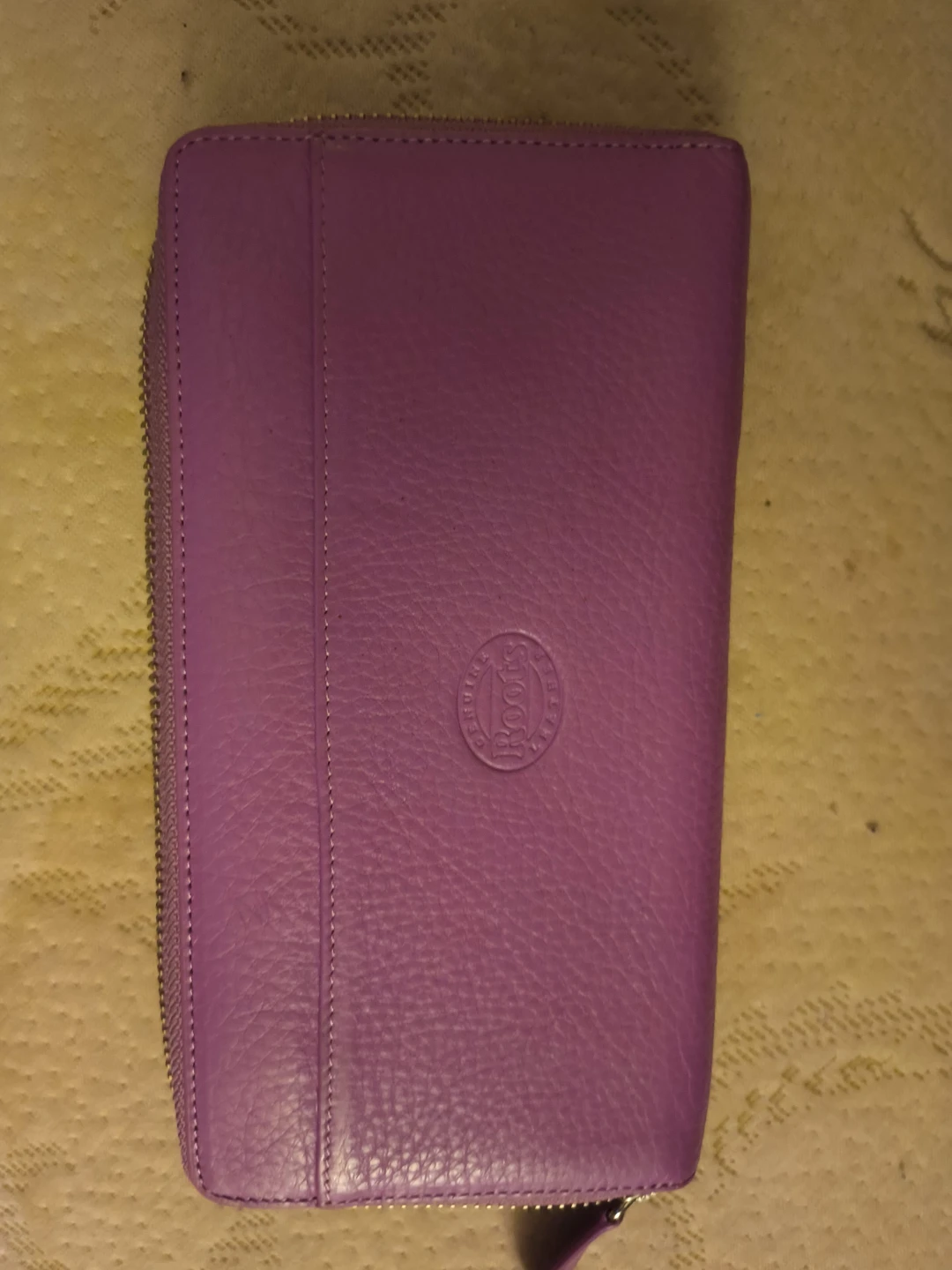 Roots Leather Zip Around Wallet