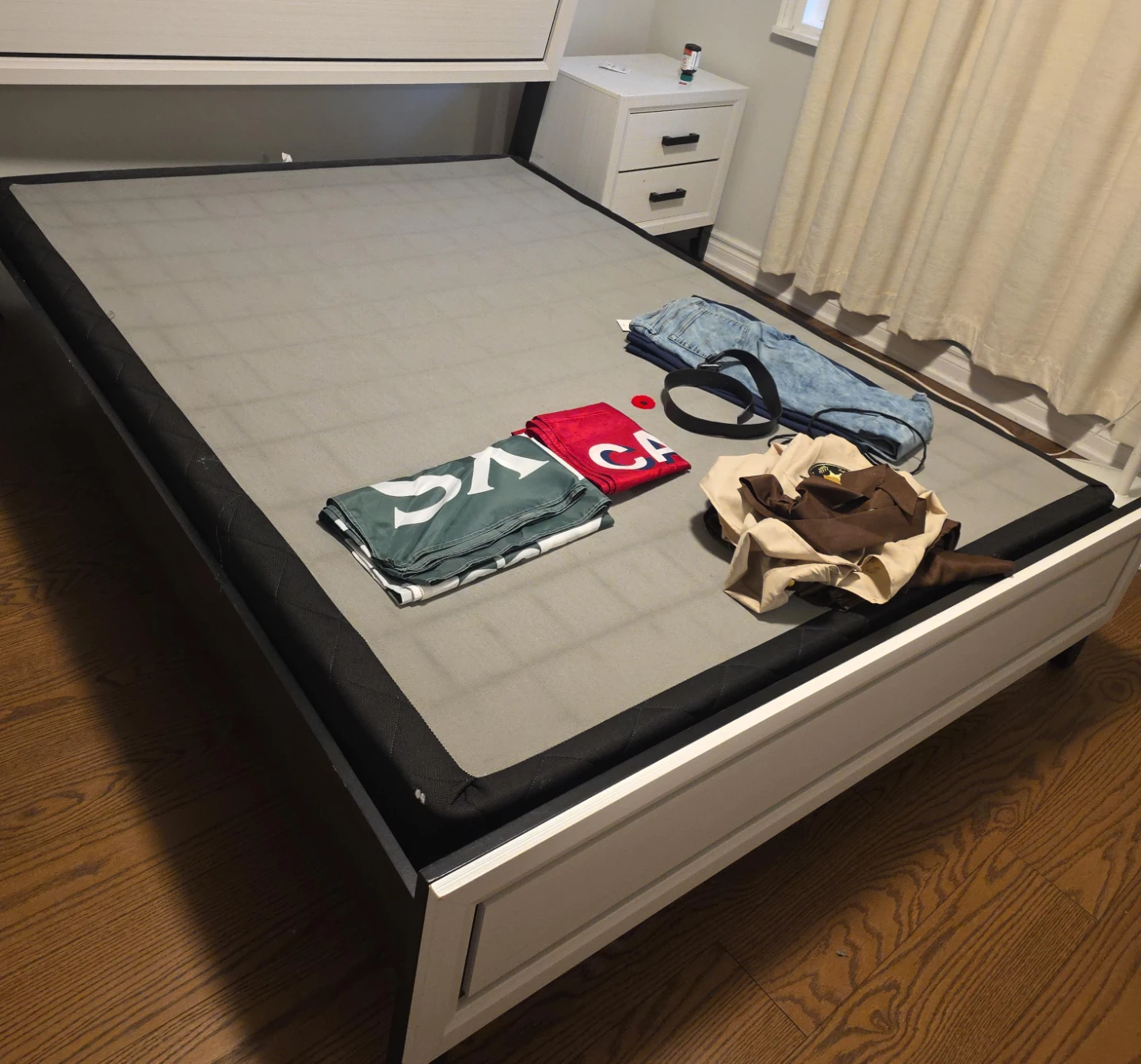 White and Black Bed Frame