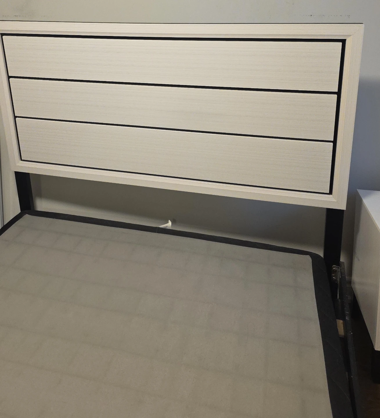 White Headboard with Black Frame