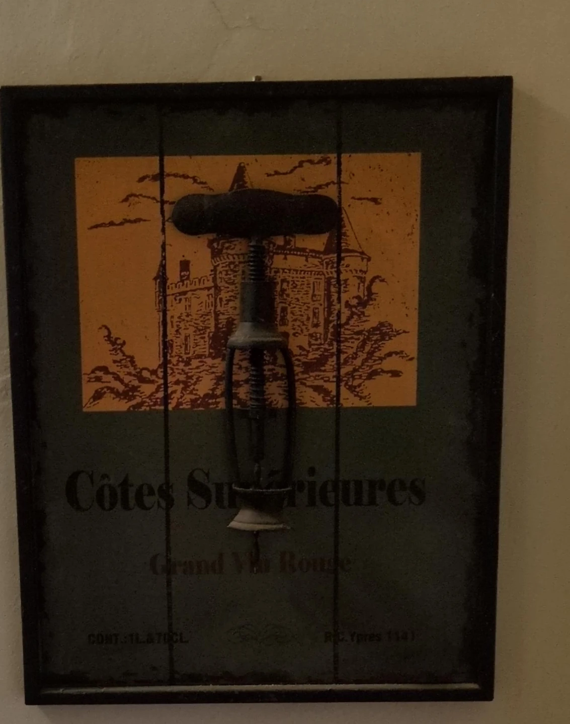 Ctes Suprieures Grand Vin Rouge Wall Mounted Corkscre