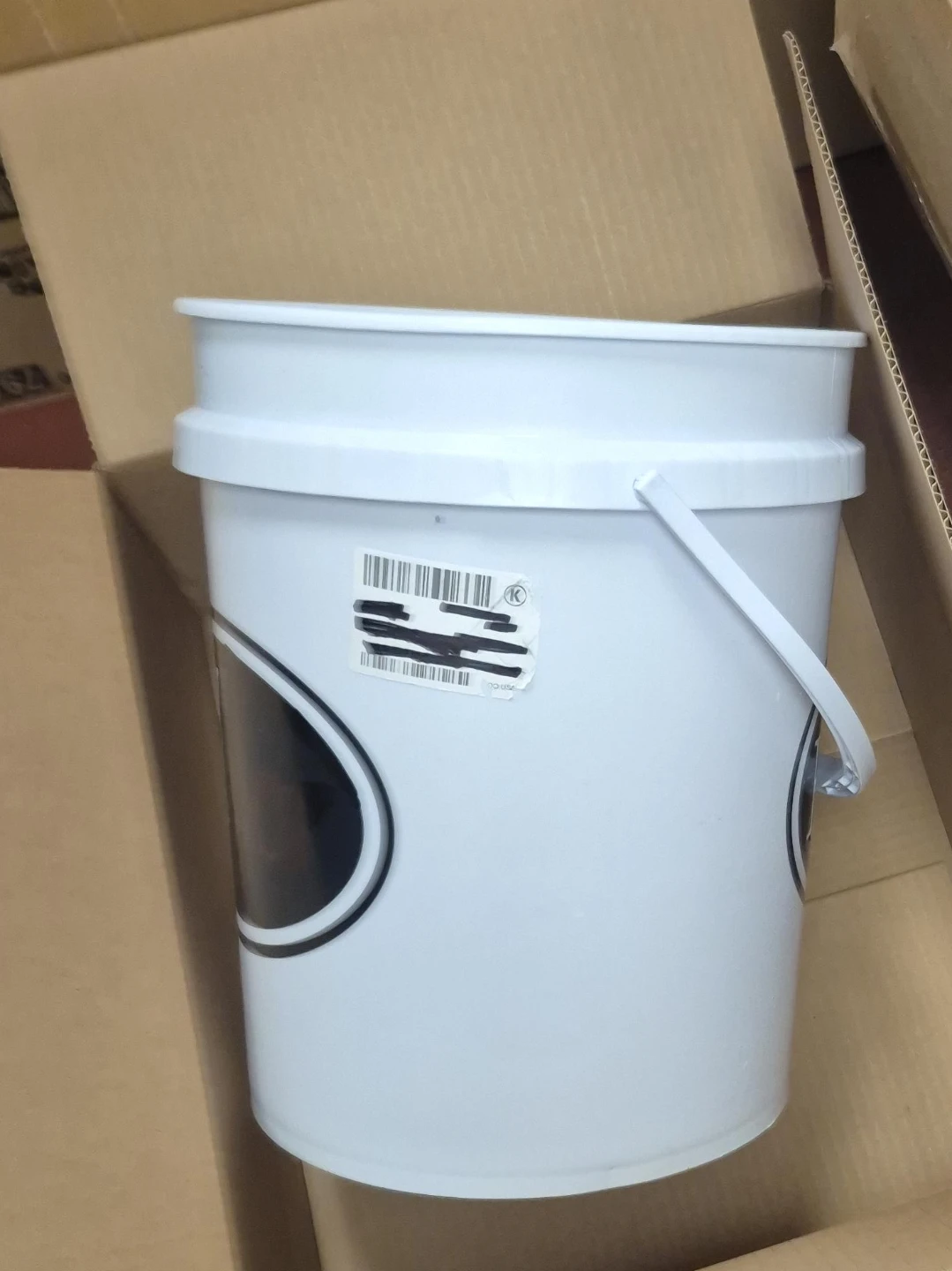 White Plastic Bucket with Handle