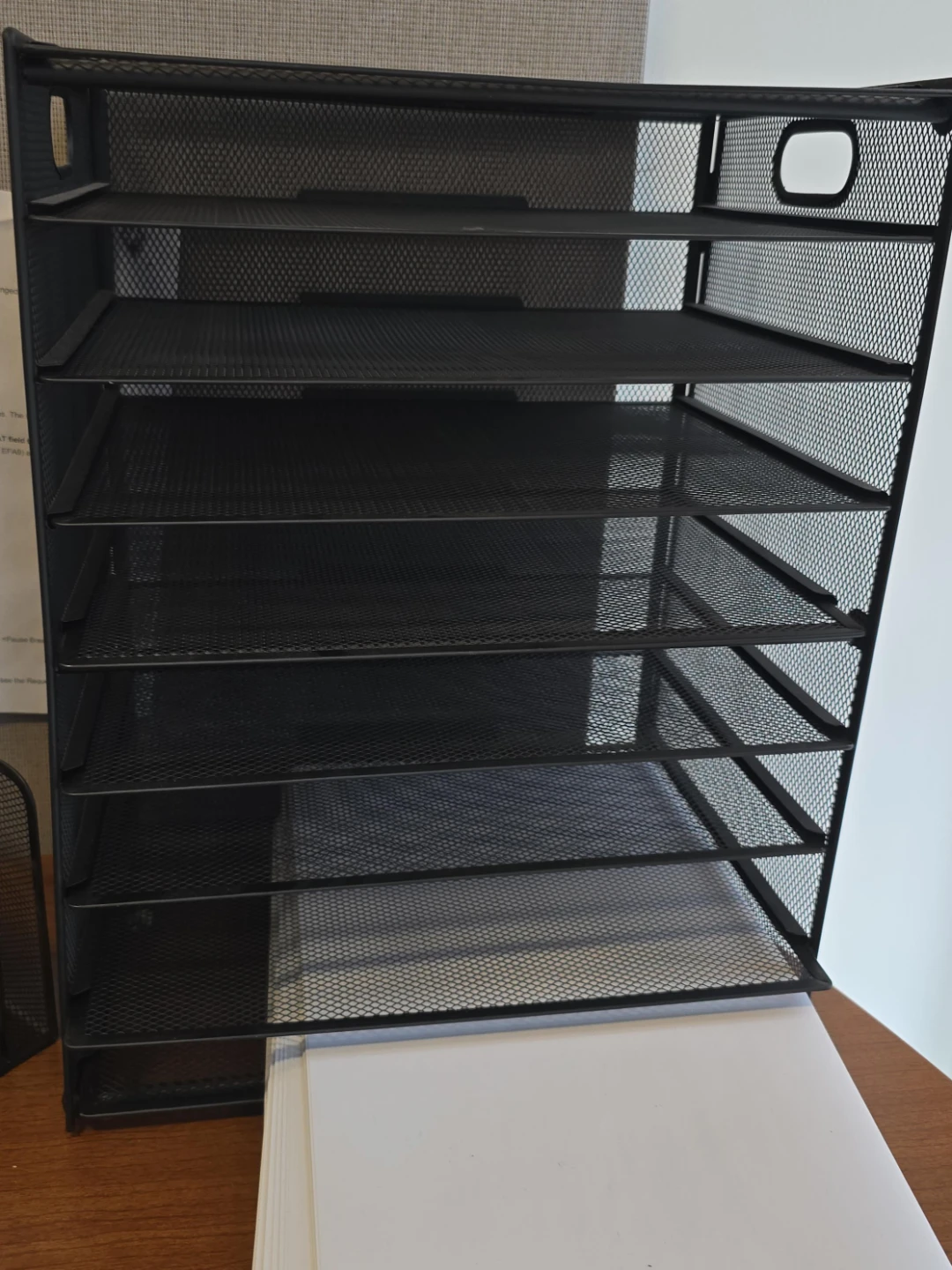 Black Mesh Desk Organizer with 9 Shelves