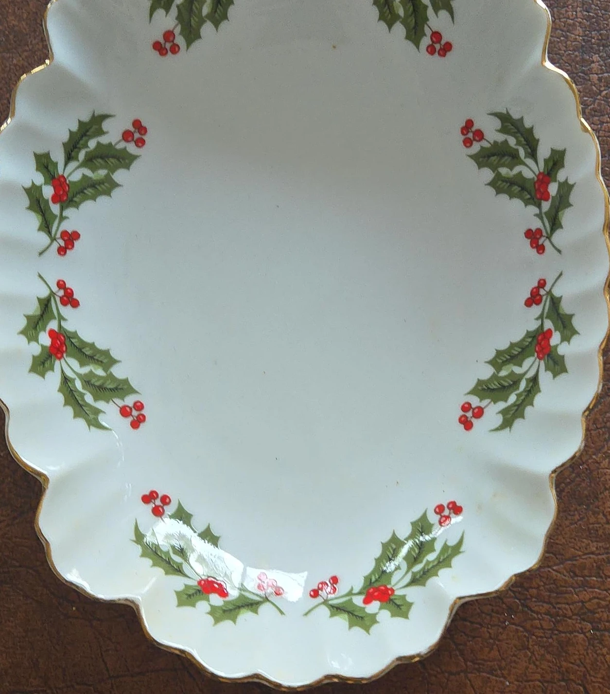 Christmas Holly Fine Porcelain Serving Dish
