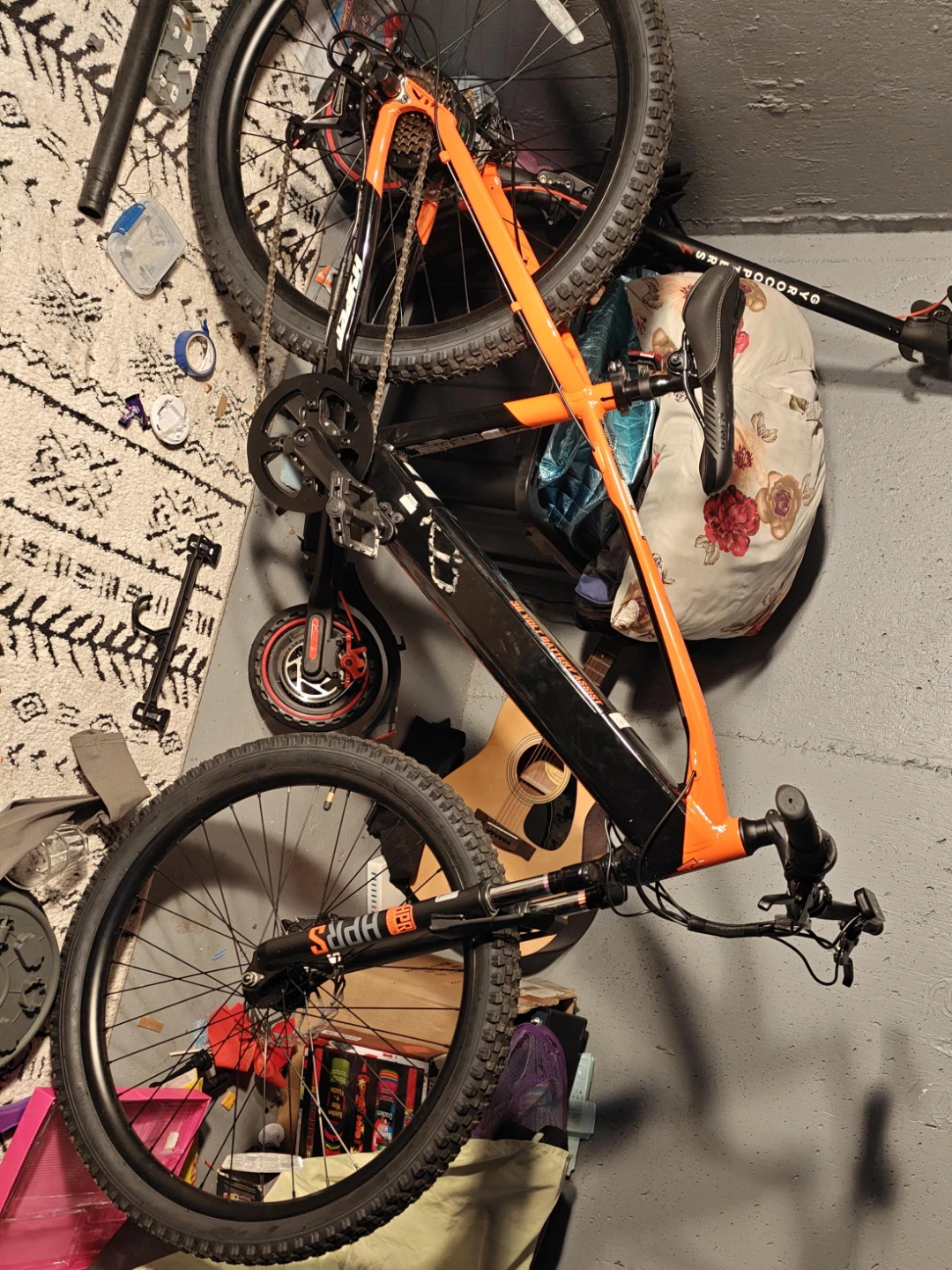 Orange electric bike