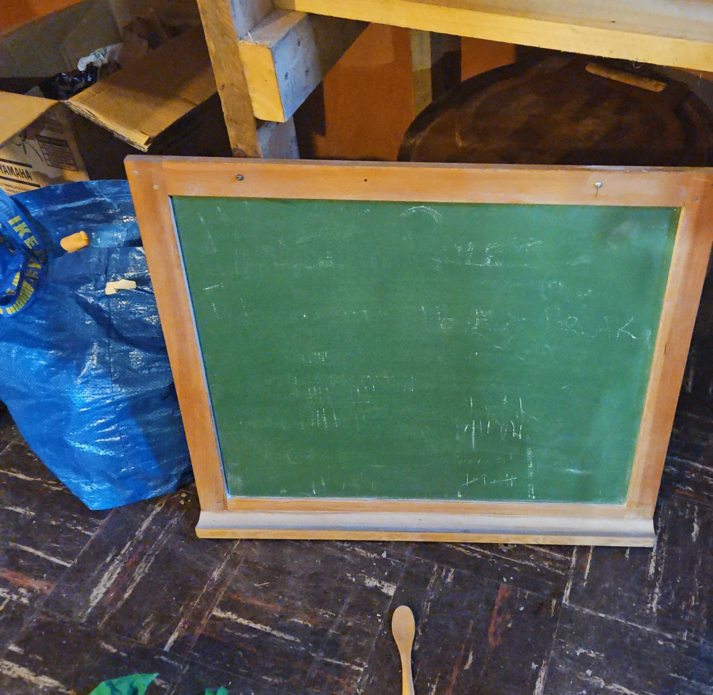 Vintage Green Chalkboard with Wooden Frame
