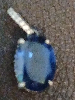Oval Blue Gemstone & Diamond Pendant Necklace