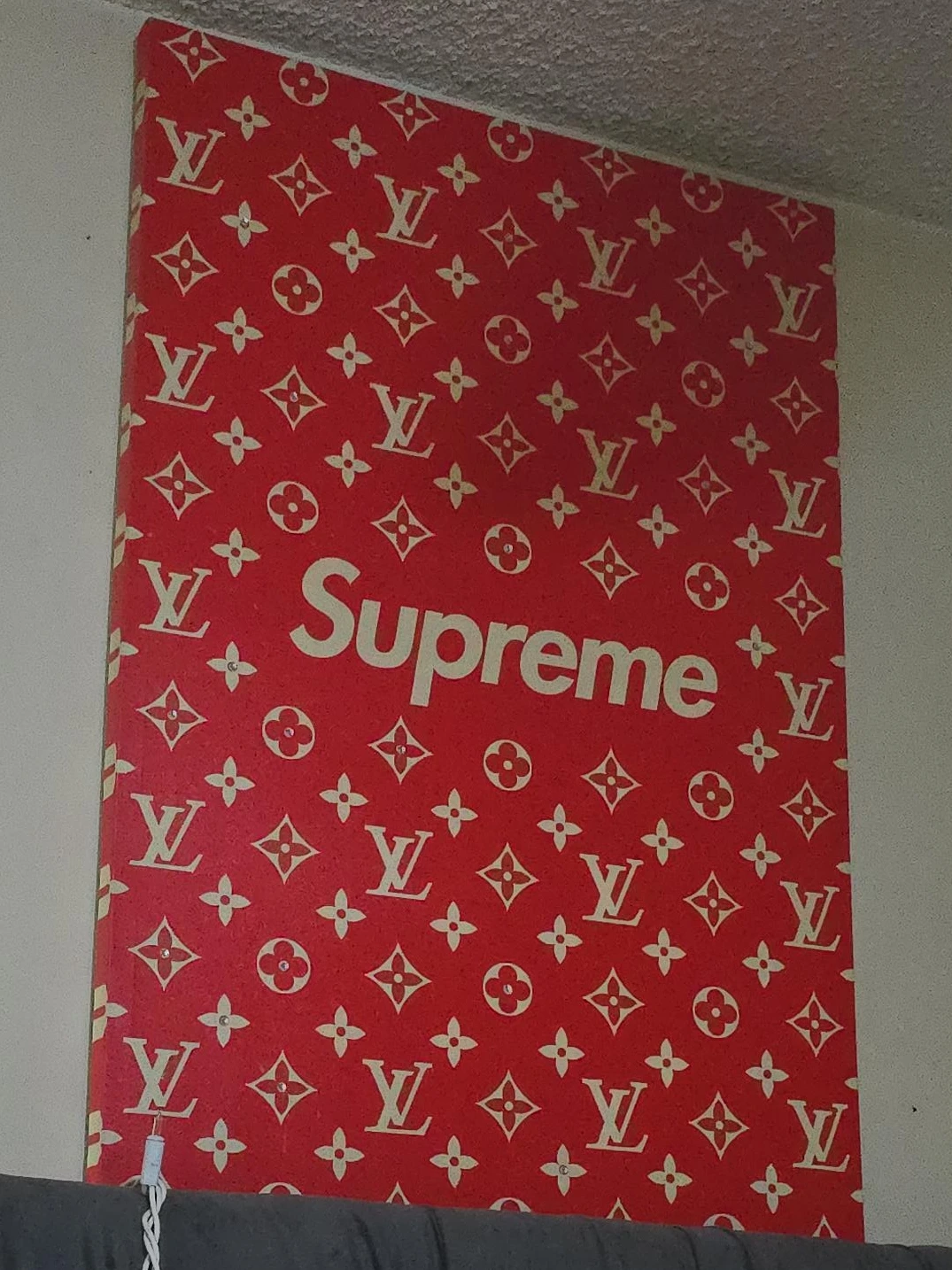 Supreme Louis Vuitton Monogram Red Wall Art