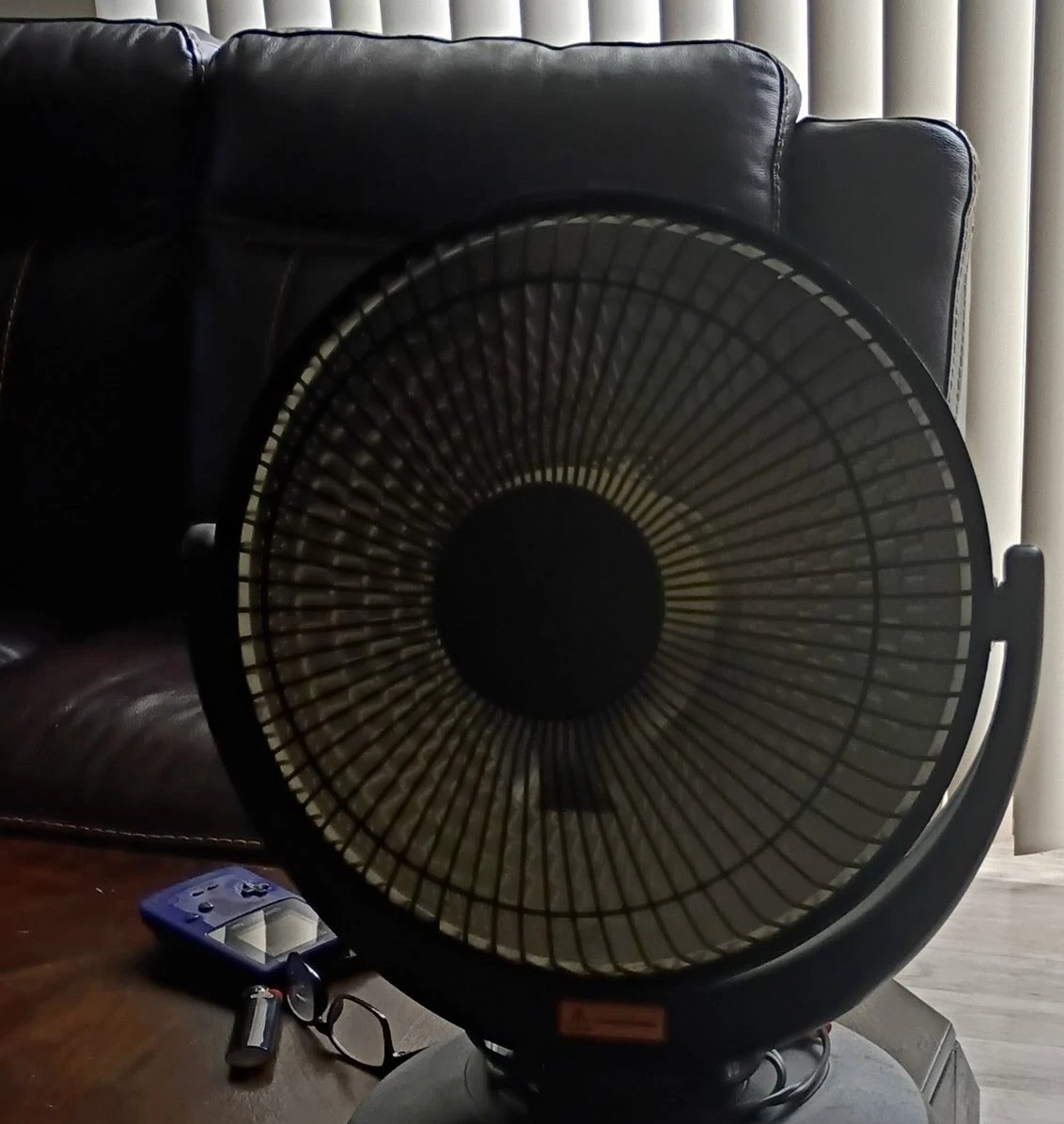 Black oscillating fan