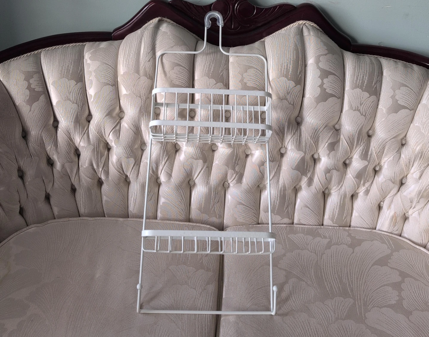 White Metal 2-Tier Hanging Shower Caddy