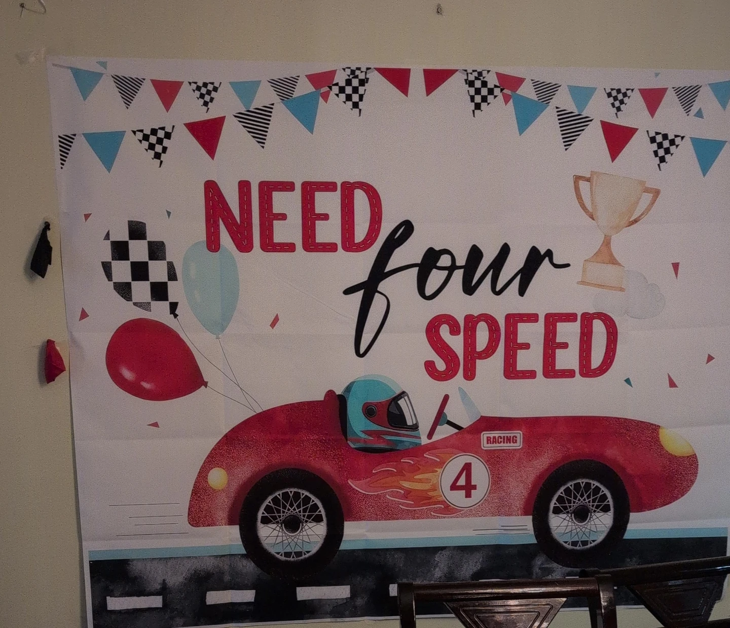 Need Four Speed Racing Birthday Banner