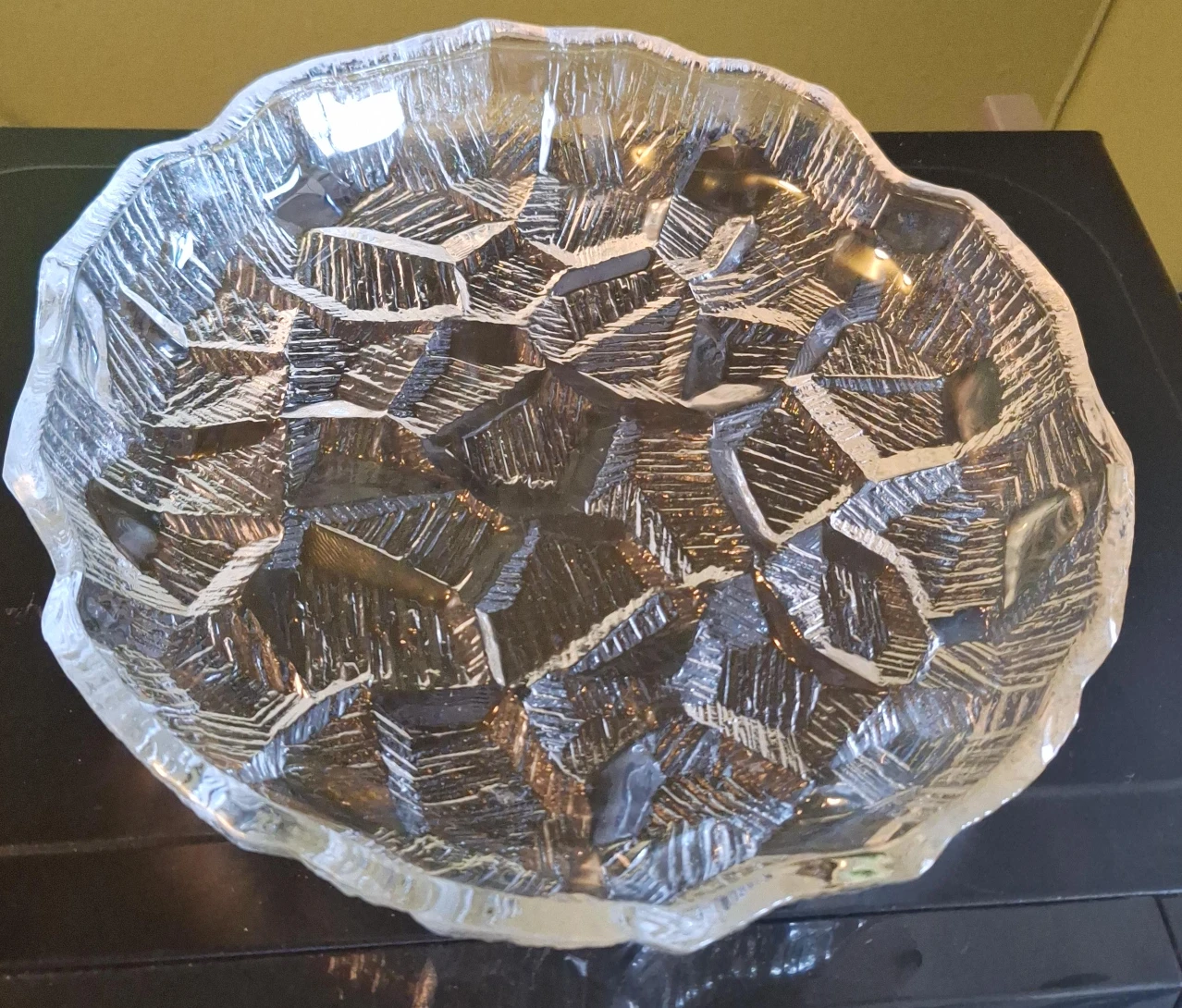 Textured Glass Serving Bowl
