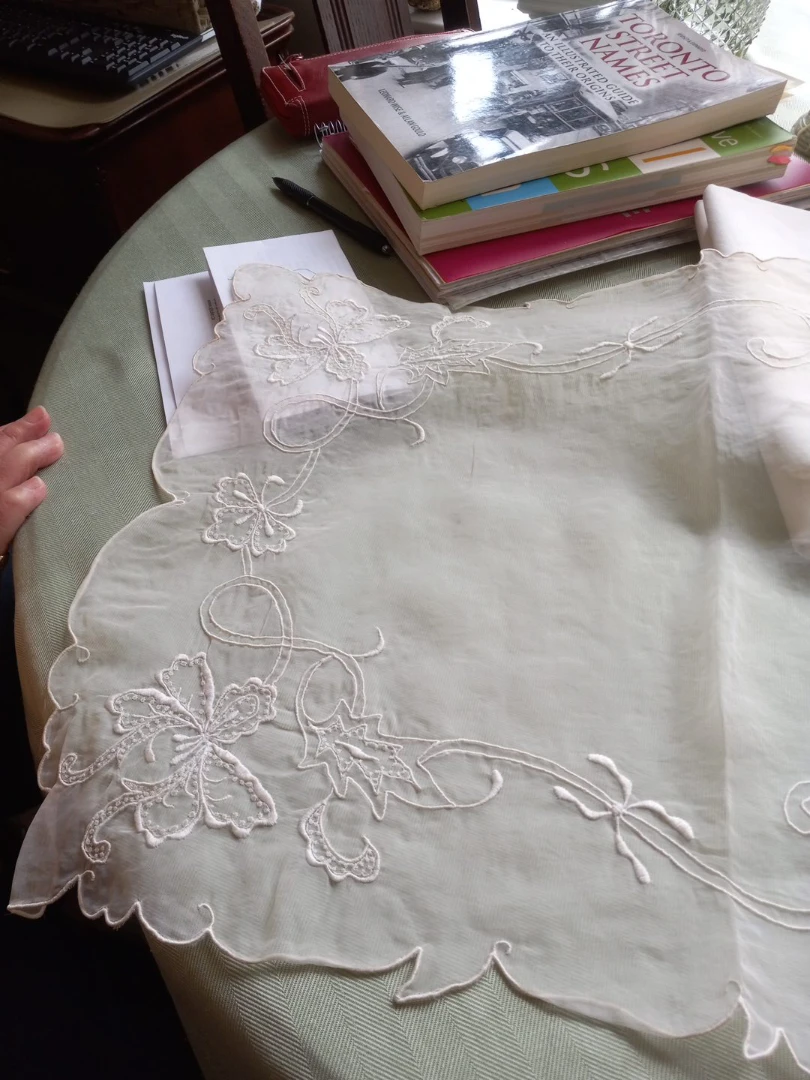 Sheer Embroidered Table Runner