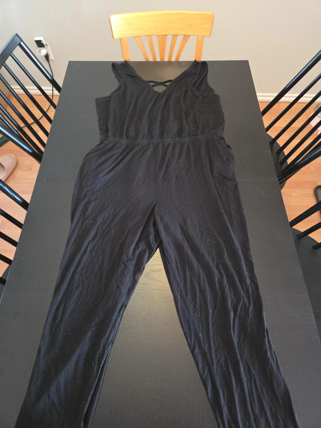 Black Sleeveless Jumpsuit with Criss-Cross Back