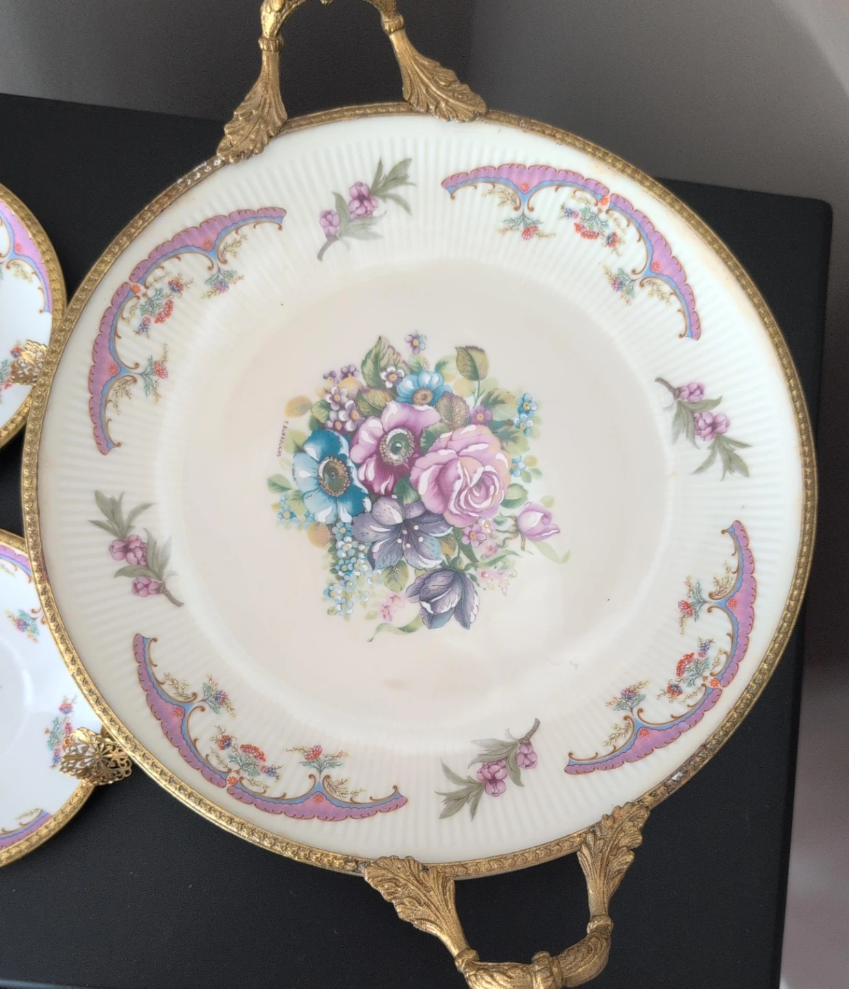 Decorative Serving Tray with Floral Design