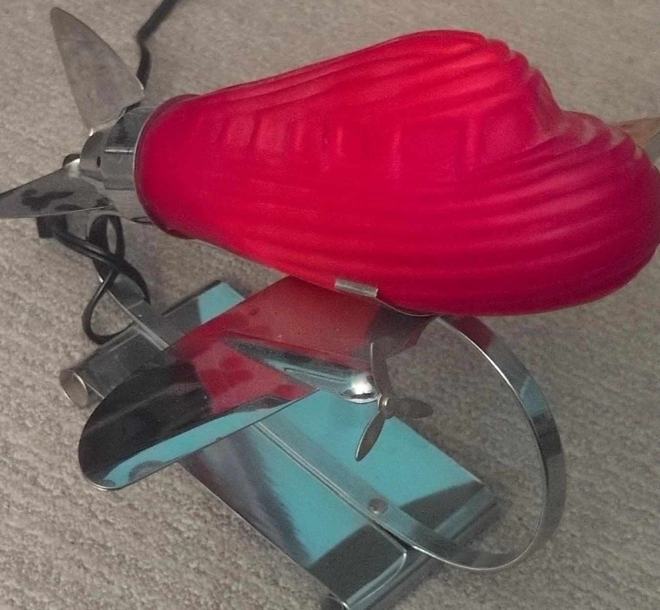 Vintage Red Airplane Desk Lamp