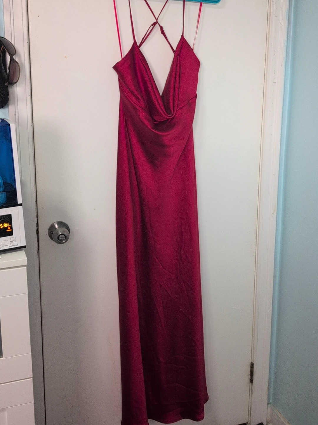 Satin Cowl Neck Maxi Dress