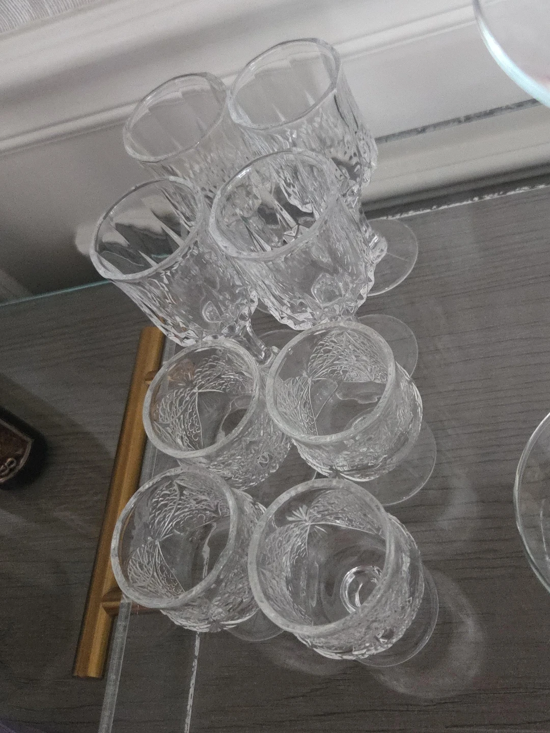 Set of 8 Clear Embossed Shot Glasses